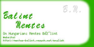 balint mentes business card